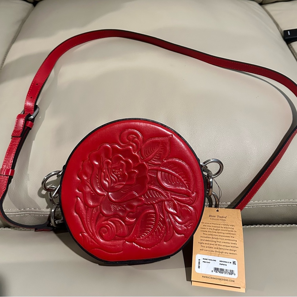 Patricia Nash Devonia Round Leather Crossbody Bag